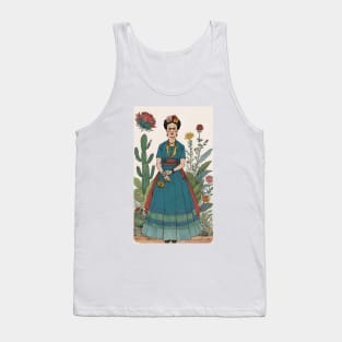 Frida's Vision: Artistic Illustration Tank Top